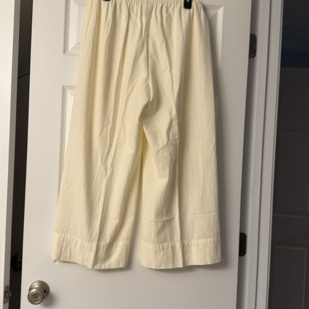 Soft Surroundings Cream Wide-Leg Linen Pants - Picture 4 of 4